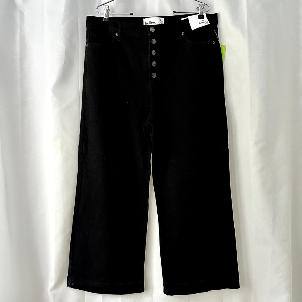 Sam Edelman Codie High Rise Wide Leg Ankle Jeans Black Size 33